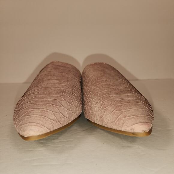 CCOCCI Mule Flats Women 8 ISABELLA Dusty Pink Lilac Textured Mermaid Boho Pastel - Picture 3 of 11
